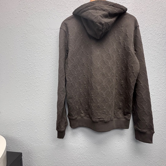 NWT Scotch & Soda Men’s Sz Med Dark Brown Jacquard Terry Relaxed Fit Hoodie - Picture 10 of 16